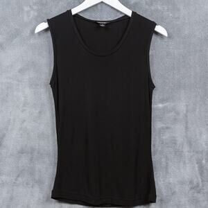 EMANUEL Emanuel Ungaro Matte Jersey Slinky Black Tank Top Minimalist Y2K 90s S